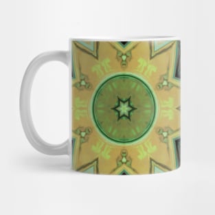 Mosaic Kaleidoscope Flower Orange and Teal Mug